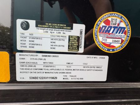 New 2027 Diamond Cargo 6x12 TA
