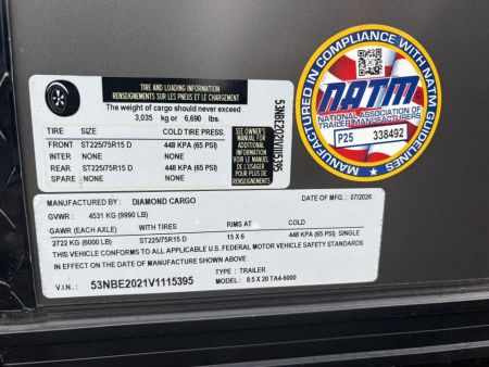 New 2027 Diamond Cargo 8.5x20