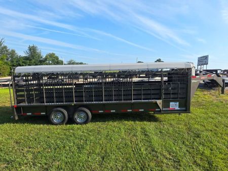 New 2026 Neckover LIVESTOCK W/ 2 CUT GATES/ WOOD FLOOR/ TARP TOP/ BUTTERFLY REAR/ 6'8X24