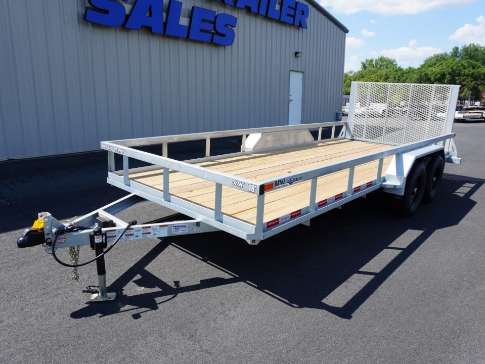 New 2027 Drive Trailers 81"x18' Galvanized Utility Trailer