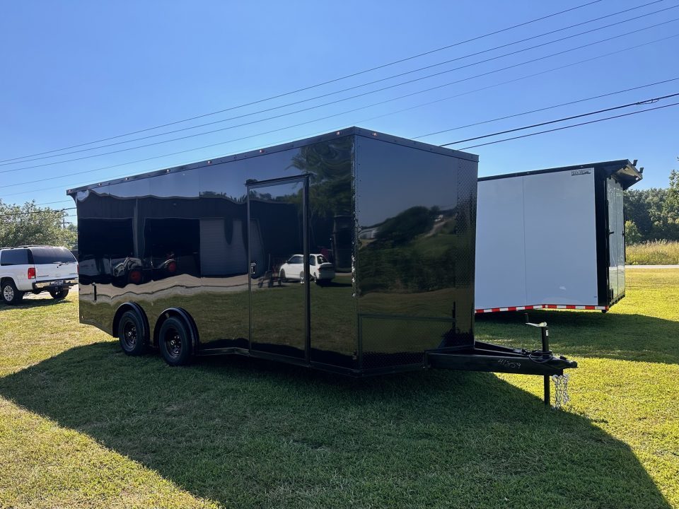New 2027 8.5x20 Car Hauler 5200 lb torsions Black poly-Blackout- Enclosed Car Hauler