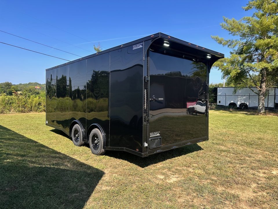 New 2027 8.5x20 Car Hauler 5200 lb torsions Black poly-Blackout- Enclosed Car Hauler
