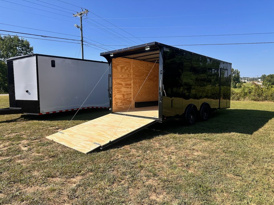 New 2027 8.5x20 Car Hauler 5200 lb torsions Black poly-Blackout- Enclosed Car Hauler