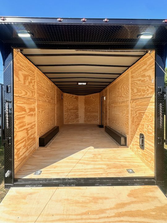 New 2027 8.5x20 Car Hauler 5200 lb torsions Black poly-Blackout- Enclosed Car Hauler