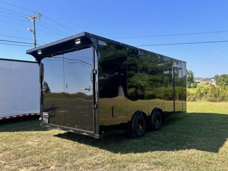 New 2027 8.5x20 Car Hauler 5200 lb torsions Black poly-Blackout- Enclosed Car Hauler