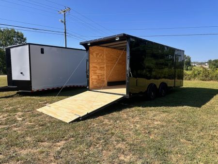 New 2027 8.5x20 Car Hauler 5200 lb torsions Black poly-Blackout- Enclosed Car Hauler