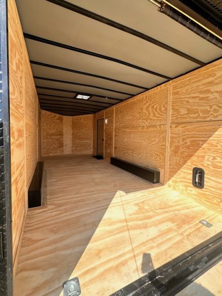 New 2027 8.5x20 Car Hauler 5200 lb torsions Black poly-Blackout- Enclosed Car Hauler