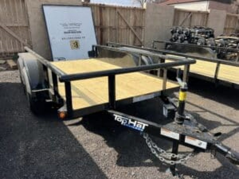 New 2026 Top Hat Trailers 5x10 Tandem Flatbed Utility Trailer Water hauler