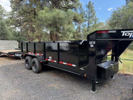 New 2027 Top Hat Trailers 7'X16' Gooseneck Dump Trailer 16000 lb G.V.W. 3' Sides Dump Trailer