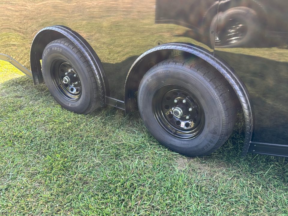 New 2027 8.5x18 Car Hauler- 5200LB Torsion Axle- Black poly-Blackout- Enclosed Trailer
