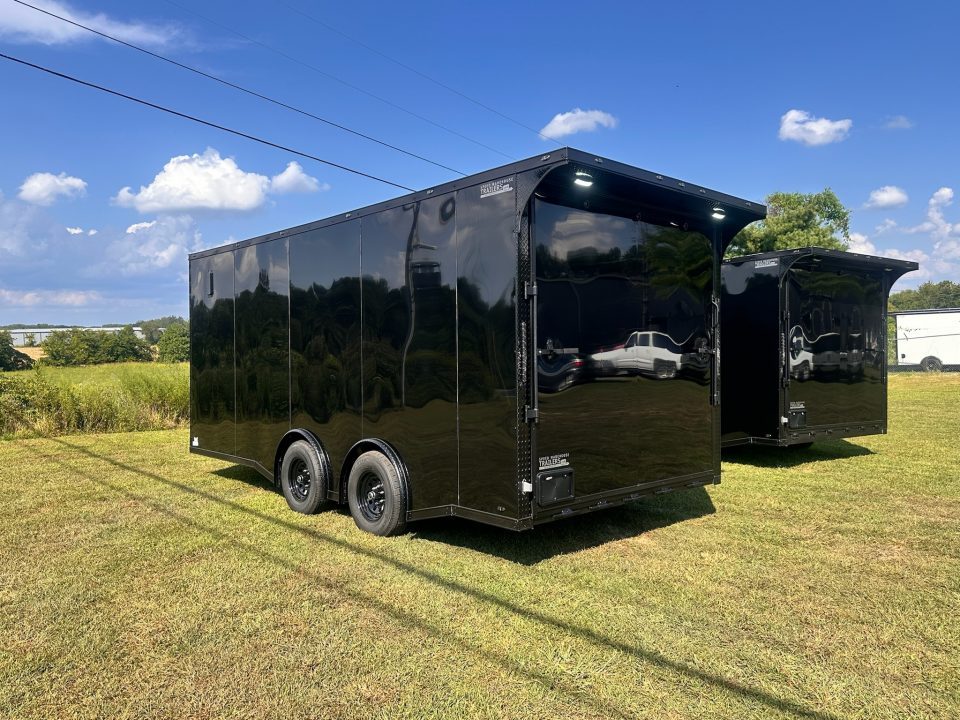 New 2027 8.5x18 Car Hauler- 5200LB Torsion Axle- Black poly-Blackout- Enclosed Trailer