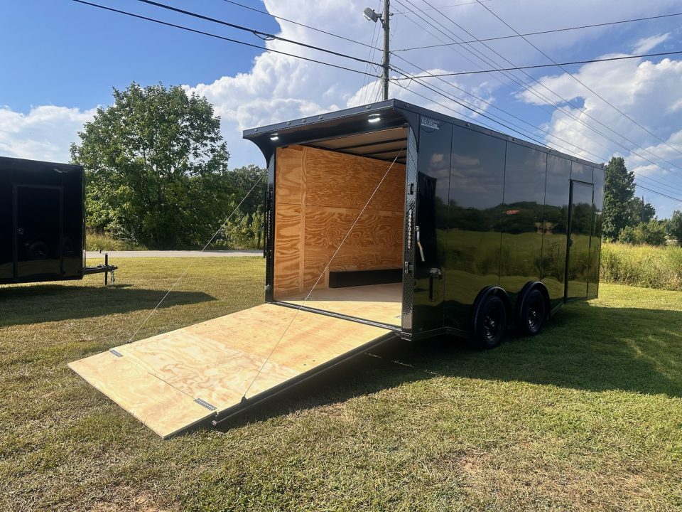 New 2027 8.5x18 Car Hauler- 5200LB Torsion Axle- Black poly-Blackout- Enclosed Trailer