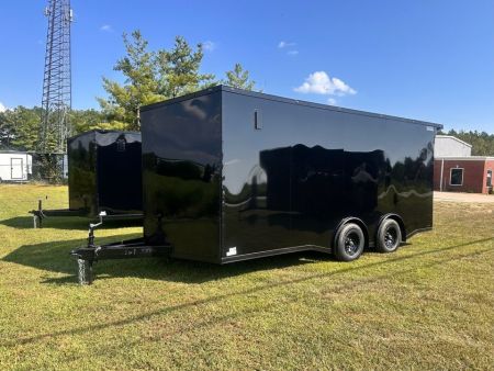 New 2027 8.5x18 Car Hauler- 5200LB Torsion Axle- Black poly-Blackout- Enclosed Trailer