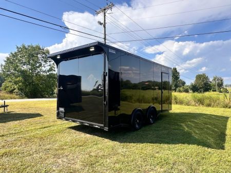 New 2027 8.5x18 Car Hauler- 5200LB Torsion Axle- Black poly-Blackout- Enclosed Trailer
