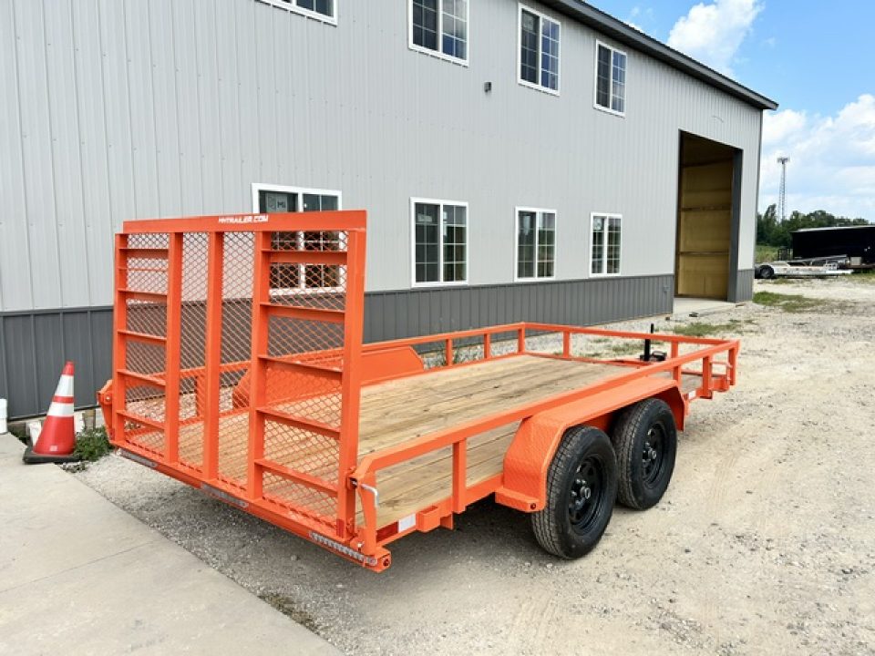 New 2027 H&H Trailers 82"X14' Rail Side LADDER STYLE GATE 7k gvwr Utility Trailer
