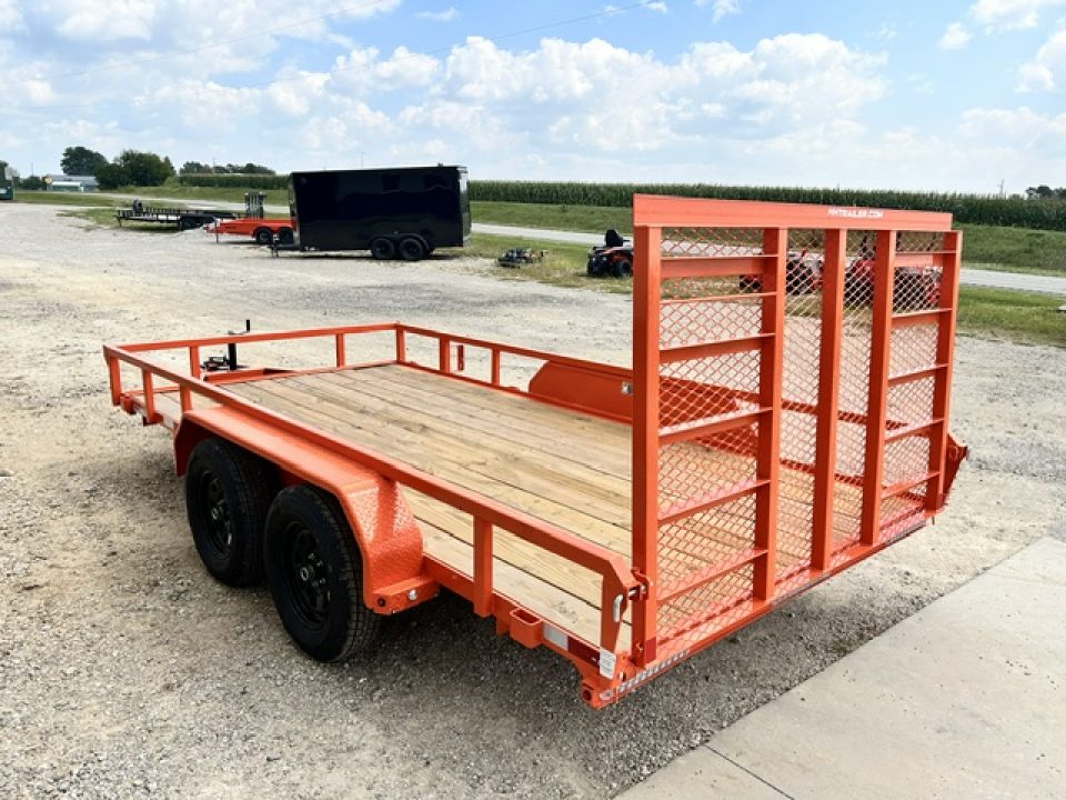 New 2027 H&H Trailers 82"X14' Rail Side LADDER STYLE GATE 7k gvwr Utility Trailer