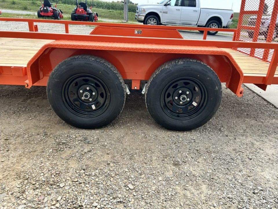 New 2027 H&H Trailers 82"X14' Rail Side LADDER STYLE GATE 7k gvwr Utility Trailer