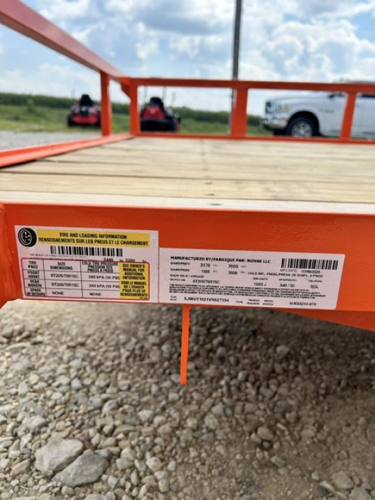 New 2027 H&H Trailers 82"X14' Rail Side LADDER STYLE GATE 7k gvwr Utility Trailer