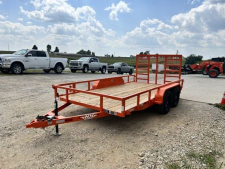 New 2027 H&H Trailers 82"X14' Rail Side LADDER STYLE GATE 7k gvwr Utility Trailer