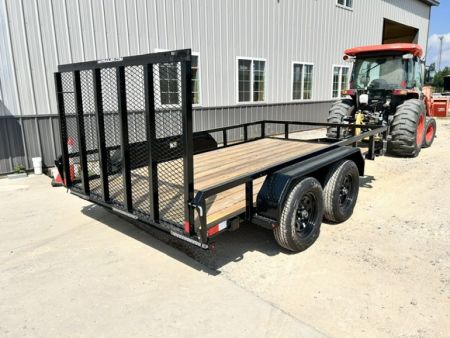 New 2027 H&H Trailers 82"X12' Rail Side 4' GATE TANDEM AXLE 7k gvwr Utility Trailer
