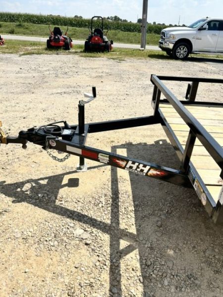 New 2027 H&H Trailers 82"X12' Rail Side 4' GATE TANDEM AXLE 7k gvwr Utility Trailer