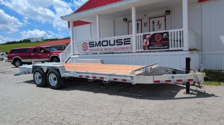 New 2027 BWise 20' (17+3) HD Lo Pro GALVANIZED Equipment Hauler w/ Full Width Self Leveling Ramps & Self Cleaning Dove Tail