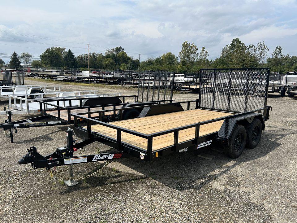 New 2027 Liberty 7 X 14 FT UTILITY TRAILER TUBE RAIL HD SPRING ASSIST RAMP