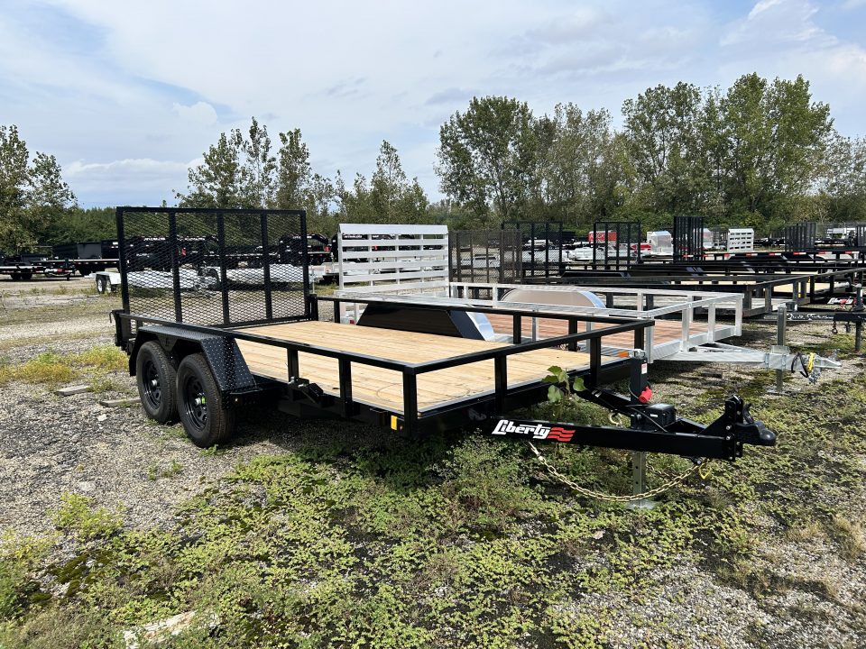 New 2027 Liberty 7 X 14 FT UTILITY TRAILER TUBE RAIL HD SPRING ASSIST RAMP