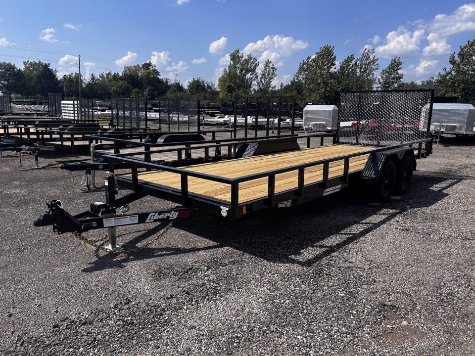 New 2027 Liberty 7 X 20 FT UTILITY TRAILER TUBE RAIL HD SPRING ASSIST RAMP