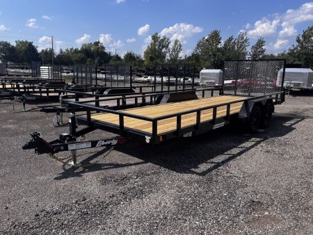 New 2027 Liberty 7 X 20 FT UTILITY TRAILER TUBE RAIL HD SPRING ASSIST RAMP