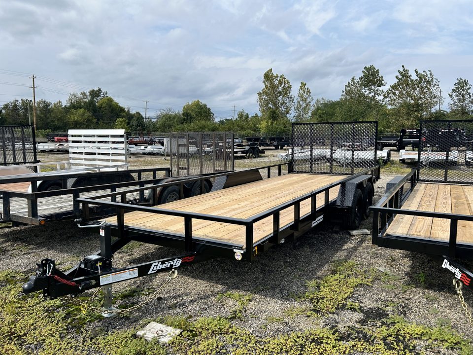 New 2027 Liberty 7 X 20 FT UTILITY TRAILER TUBE RAIL HD SPRING ASSIST RAMP