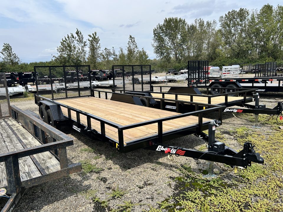 New 2027 Liberty 7 X 20 FT UTILITY TRAILER TUBE RAIL HD SPRING ASSIST RAMP