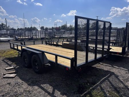 New 2027 Liberty 7 X 16 FT UTILITY TRAILER TUBE TOP RAIL HD SPRING ASSIST RAMP GATE