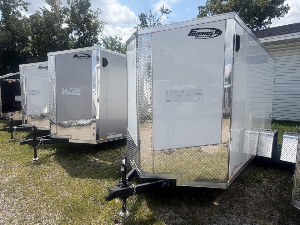 New 2026 FORMULA TRAILERS 6 x 12 Cargo / Enclosed Trailer with 6ft 6in interior Ramp Door - Light Lid SALE UNIT !! MONROE STORE ONLY !