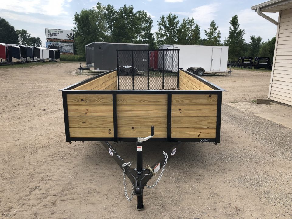 New 2026 AMO 6.4X14 Woodside w/ LED Lights and Spring Assist Landscape Trailer