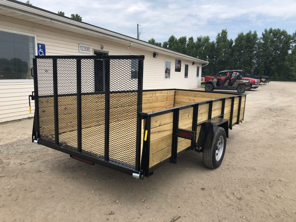 New 2026 AMO 6.4X14 Woodside w/ LED Lights and Spring Assist Landscape Trailer