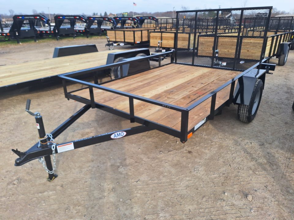 New 2026 AMO 82x10' Lowside Landscape Trailer W/2" Floor, Led Lights And Spring Assist Gate