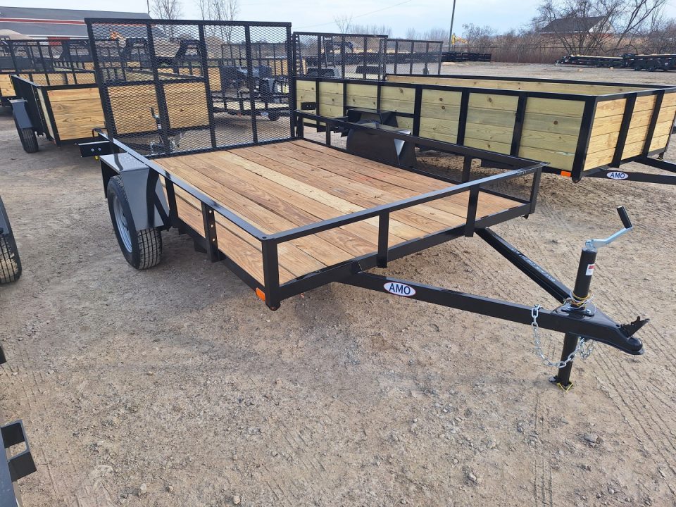 New 2026 AMO 82x10' Lowside Landscape Trailer W/2" Floor, Led Lights And Spring Assist Gate