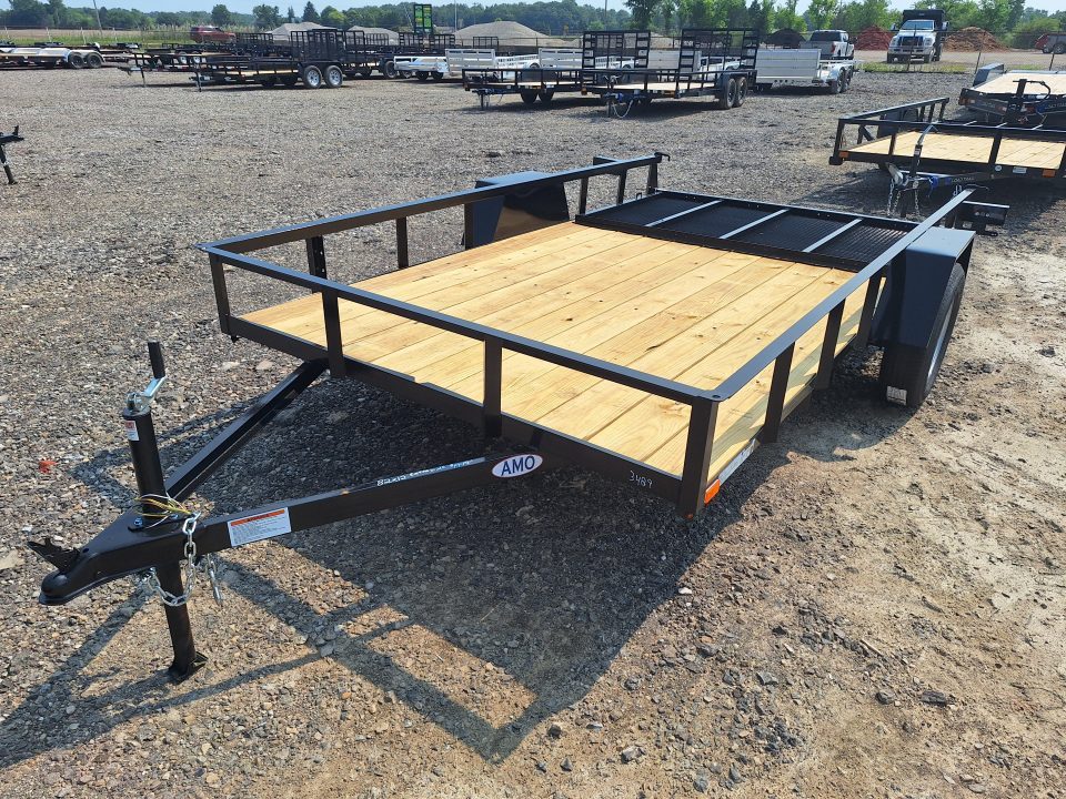 New 2026 AMO 82x12 Single Axle Landscape Trailer W/Led Lights 2" Floor
