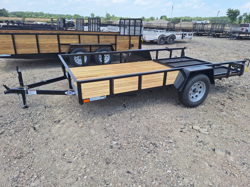 New 2027 AMO 76x12 Lowside Landscape Trailer W/Led Lights & Spring Assist Gate
