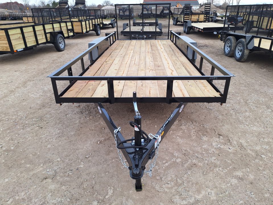 New 2026 AMO 82x18' Lowside Landscape Trailer W/ Spring Assist Gate and Led Lights
