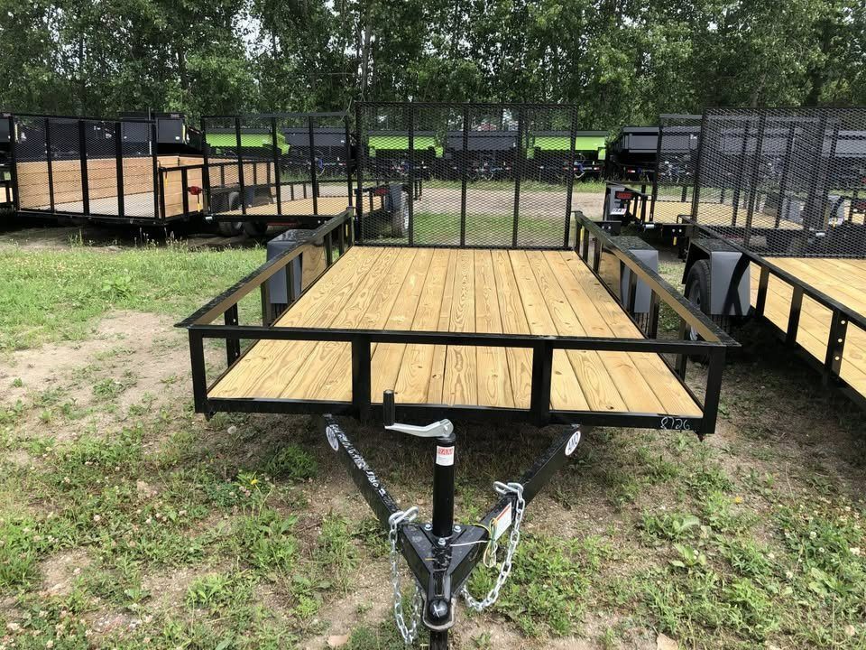 New 2027 AMO 82X12 W/ LED LIGHTS AND SPRING ASSIST GATE Landscape Trailer