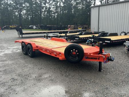 New 2027 Diamond C HDT210 Tilt Trailer, 82x20 (16ft+4ft) HUGE 10K Super Single Axles, Hydraulic Jack, #18460 Payload