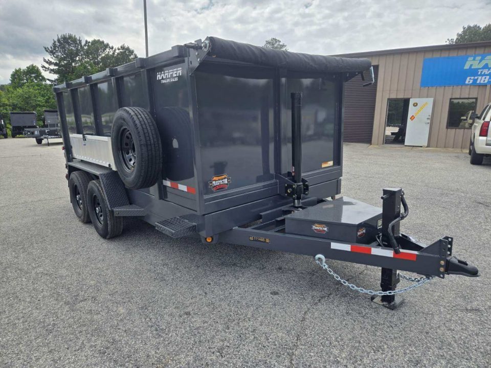 New 2027 PROSPECTOR 7X14 14K TELESCOPING DUMP TRAILER WITH 4' WALLS AND SPARE TIRE