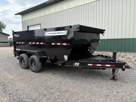New 2027 14'x83  14k PJ DT1 Low Pro Telescopic High Side Dump Trailer