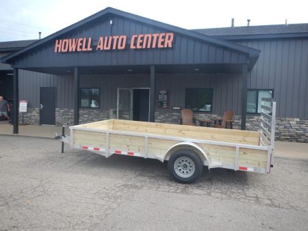 New 2027 Jaxon Fab Werks 7 X 14 WOOD SIDE Utility Trailer