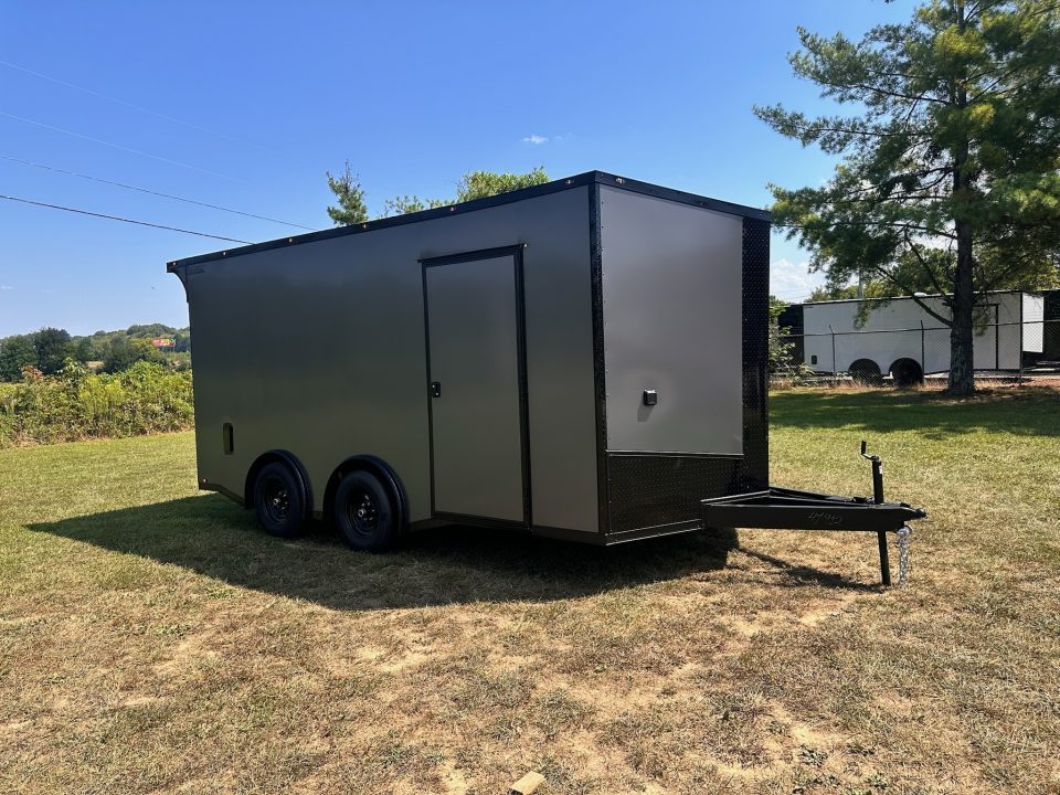 New 2027 8.5x16 Race Trailer-5200lb Torsion- Finished Interior - Charcoal poly - Car / Racing Trailer