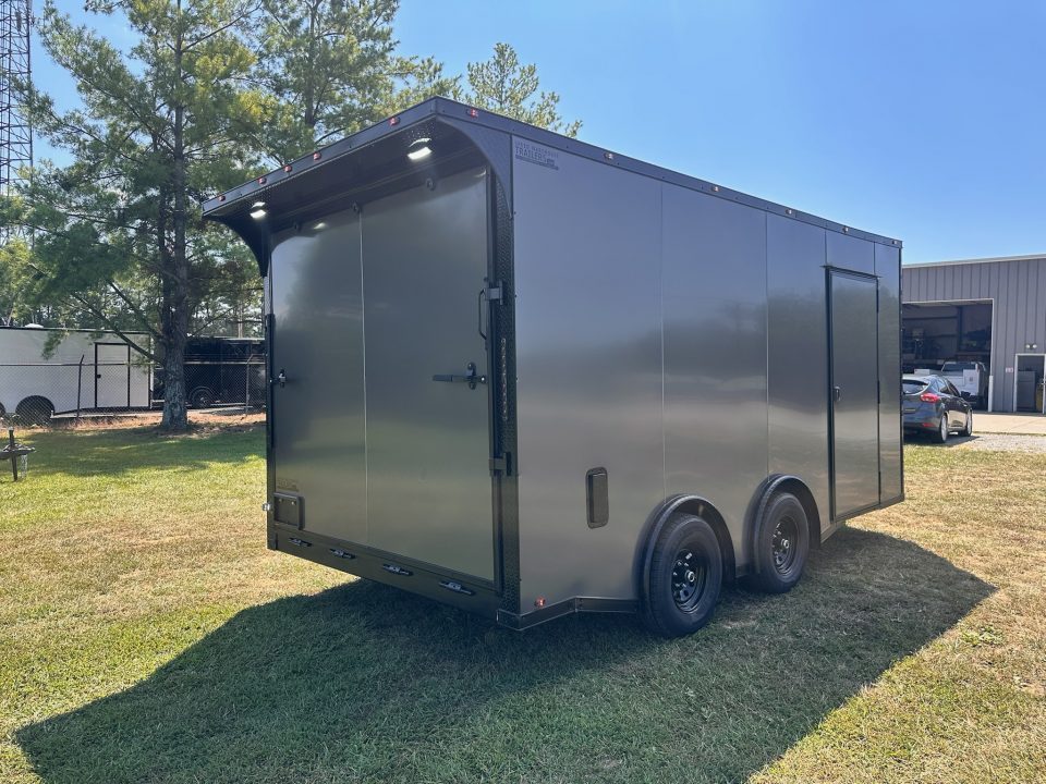 New 2027 8.5x16 Race Trailer-5200lb Torsion- Finished Interior - Charcoal poly - Car / Racing Trailer