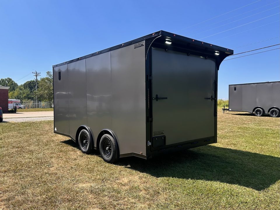 New 2027 8.5x16 Race Trailer-5200lb Torsion- Finished Interior - Charcoal poly - Car / Racing Trailer