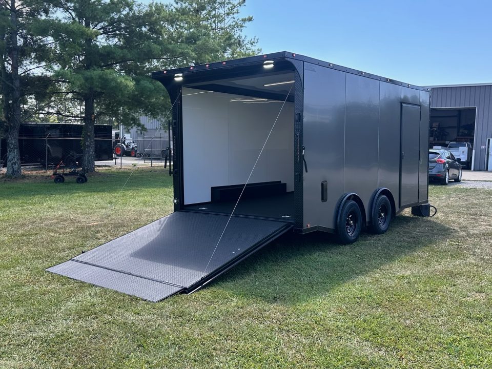 New 2027 8.5x16 Race Trailer-5200lb Torsion- Finished Interior - Charcoal poly - Car / Racing Trailer